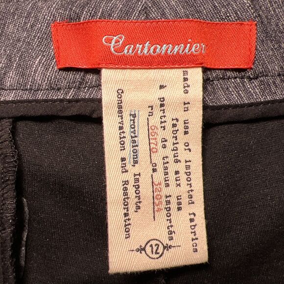 Anthropologie Cartonnier Ponte Knit Pants Size 12 Gray Seamed Career Zip Pockets - Picture 4 of 8